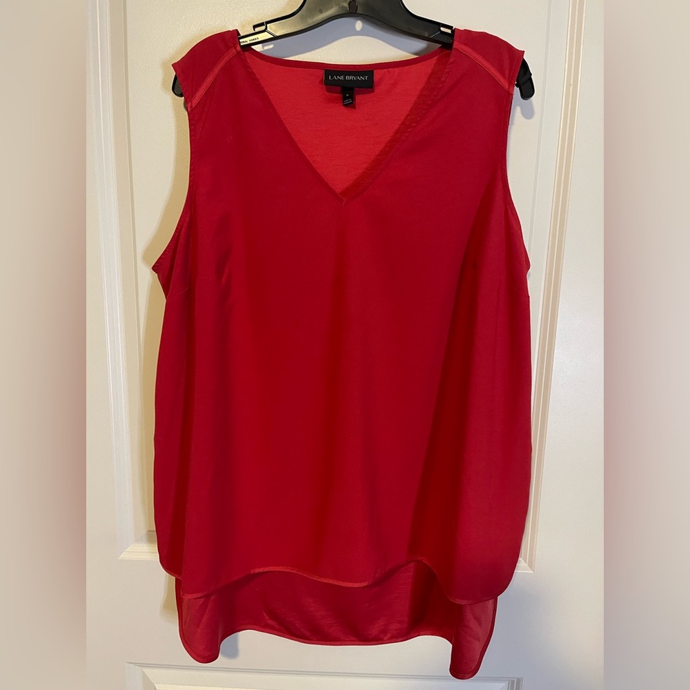 Lane Bryant sleeveless blouse in red. Size 16.